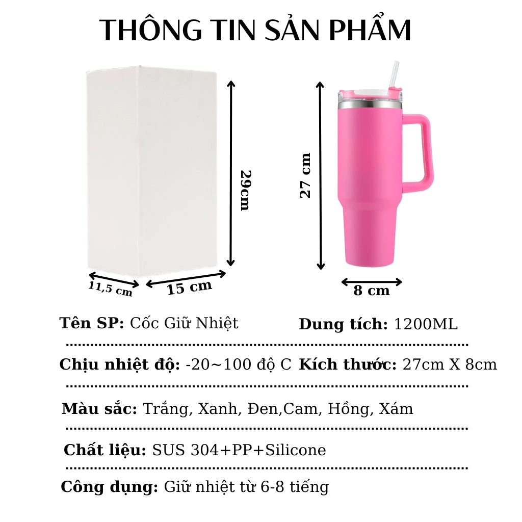 Cốc giữ nhiệt inox 1200ml